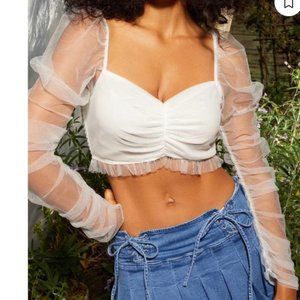Dollskill Sugar Thrillz PURE PEACEFUL PRELUDE PUFF SLEEVE TOP New with tags $38